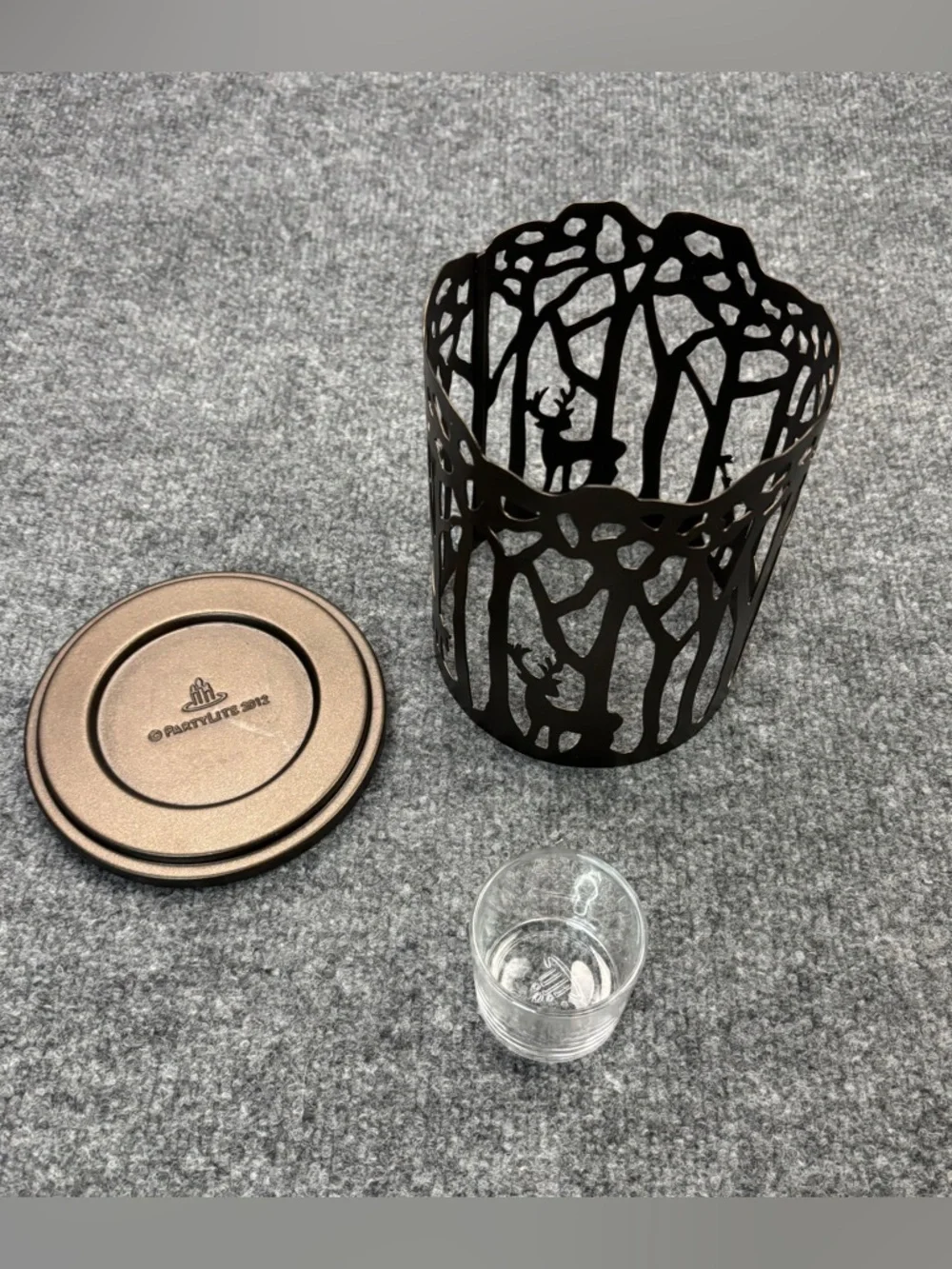 PartyLite Woodland Light Candle Sleeve P91215 Metal Holder Rustic Deer Retired - Picture 9 of 14